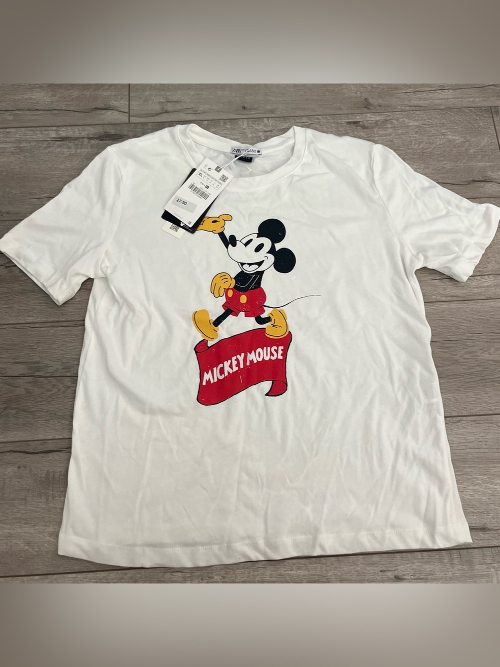 Zara White Mickey Mouse Shirt
